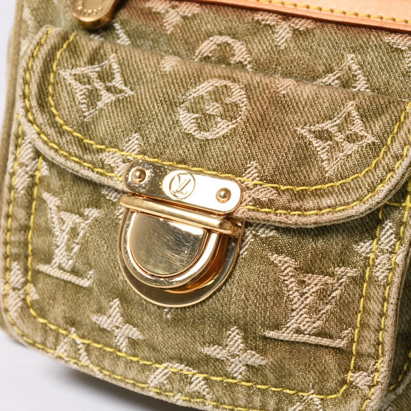 Very Good Condition LOUIS VUITTON Handbag Denim Neo Speedy M95215 Monogram Denim Khaki Gold Hardware Used 4a001422