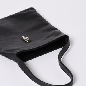 極美品 CHROME HEARTS クロムハーツ DAGGER DRACULA BAG ダガー ドラキュラ ハンドバッグ ダガー装飾 ブラック シルバー925 中古 4a001361