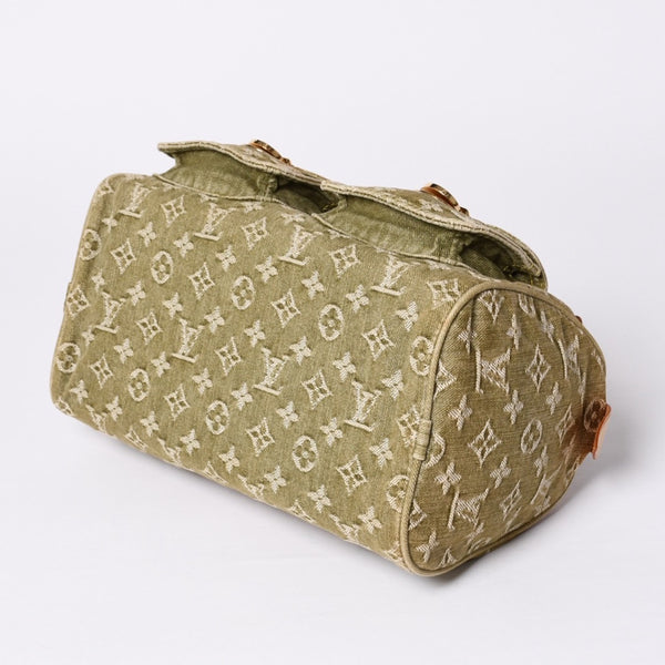 Very Good Condition LOUIS VUITTON Handbag Denim Neo Speedy M95215 Monogram Denim Khaki Gold Hardware Used 4a001422