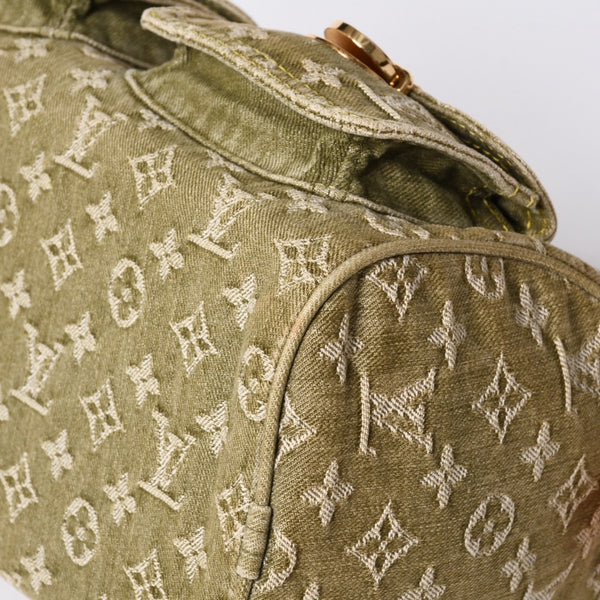 Very Good Condition LOUIS VUITTON Handbag Denim Neo Speedy M95215 Monogram Denim Khaki Gold Hardware Used 4a001422