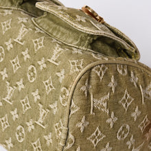 画像をギャラリービューアに読み込む, 極美品 LOUIS VUITTON ルイヴィトン ハンドバッグ デニム ネオスピーディ M95215 モノグラムデニム カーキ ゴールド金具 中古 4a001422