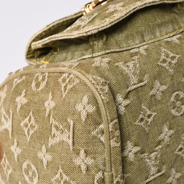 Very Good Condition LOUIS VUITTON Handbag Denim Neo Speedy M95215 Monogram Denim Khaki Gold Hardware Used 4a001422