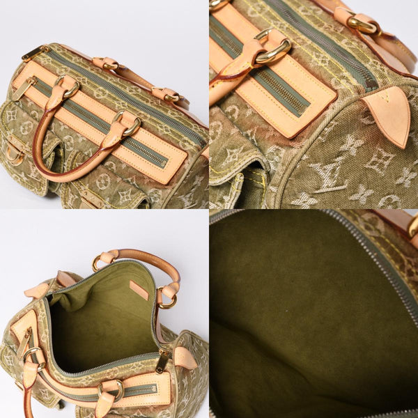 Very Good Condition LOUIS VUITTON Handbag Denim Neo Speedy M95215 Monogram Denim Khaki Gold Hardware Used 4a001422