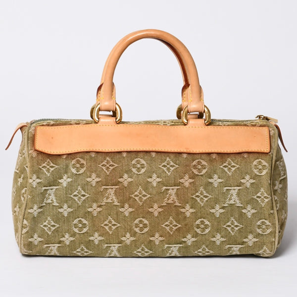 Very Good Condition LOUIS VUITTON Handbag Denim Neo Speedy M95215 Monogram Denim Khaki Gold Hardware Used 4a001422