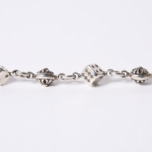 Very good condition CHROME HEARTS Dice DICE 1CRS BALL SHORT1 2 clip short wallet chain Weight approx. 110.46g 14LINK Used 4a001343