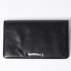 CHROME HEARTS Leather clutch bag Second bag Old model CH cross decoration Dagger Silver 925 Good condition Used 4a001362