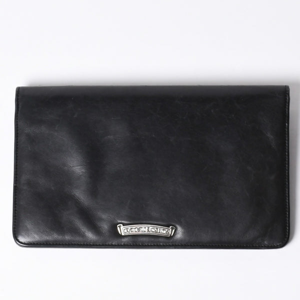CHROME HEARTS Leather clutch bag Second bag Old model CH cross decoration Dagger Silver 925 Good condition Used 4a001362