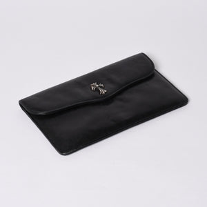 CHROME HEARTS Leather clutch bag Second bag Old model CH cross decoration Dagger Silver 925 Good condition Used 4a001362