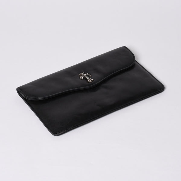 CHROME HEARTS Leather clutch bag Second bag Old model CH cross decoration Dagger Silver 925 Good condition Used 4a001362