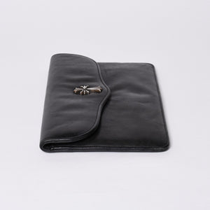 CHROME HEARTS Leather clutch bag Second bag Old model CH cross decoration Dagger Silver 925 Good condition Used 4a001362