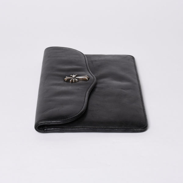 CHROME HEARTS Leather clutch bag Second bag Old model CH cross decoration Dagger Silver 925 Good condition Used 4a001362