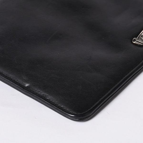 CHROME HEARTS Leather clutch bag Second bag Old model CH cross decoration Dagger Silver 925 Good condition Used 4a001362