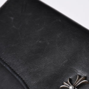 CHROME HEARTS Leather clutch bag Second bag Old model CH cross decoration Dagger Silver 925 Good condition Used 4a001362