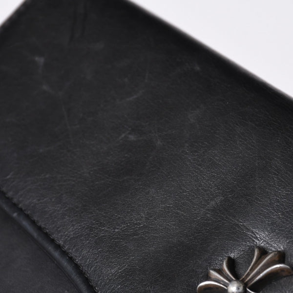 CHROME HEARTS Leather clutch bag Second bag Old model CH cross decoration Dagger Silver 925 Good condition Used 4a001362