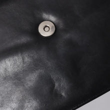 画像をギャラリービューアに読み込む, CHROME HEARTS クロムハーツ レザークラッチバッグ セカンドバッグ オールドモデル CHクロス装飾 ダガー シルバー925 美品 中古 4a001362