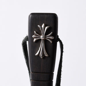 Very good condition CHROME HEARTS SHOE HORN Shoehorn CH Cross Cross Ball Ebony Wood Silver 925 Used 4a001346