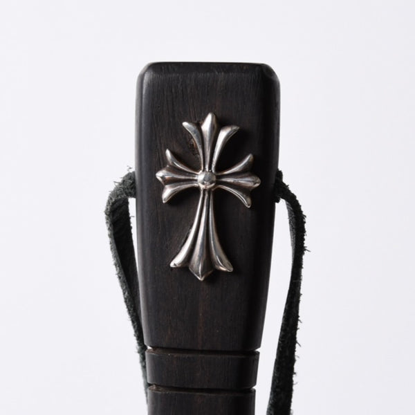 Very good condition CHROME HEARTS SHOE HORN Shoehorn CH Cross Cross Ball Ebony Wood Silver 925 Used 4a001346