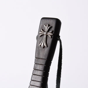 Very good condition CHROME HEARTS SHOE HORN Shoehorn CH Cross Cross Ball Ebony Wood Silver 925 Used 4a001346