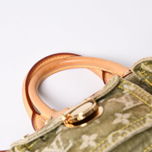 Very Good Condition LOUIS VUITTON Handbag Denim Neo Speedy M95215 Monogram Denim Khaki Gold Hardware Used 4a001422