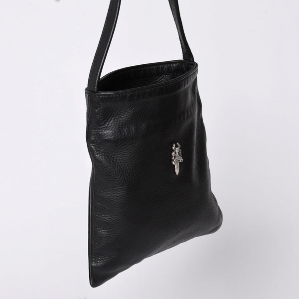 極美品 CHROME HEARTS クロムハーツ DAGGER DRACULA BAG ダガー ドラキュラ ハンドバッグ ダガー装飾 ブラック シルバー925 中古 4a001361