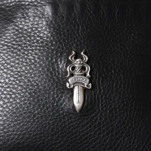 極美品 CHROME HEARTS クロムハーツ DAGGER DRACULA BAG ダガー ドラキュラ ハンドバッグ ダガー装飾 ブラック シルバー925 中古 4a001361