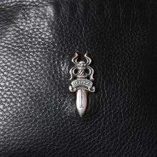 画像をギャラリービューアに読み込む, 極美品 CHROME HEARTS クロムハーツ DAGGER DRACULA BAG ダガー ドラキュラ ハンドバッグ ダガー装飾 ブラック シルバー925 中古 4a001361