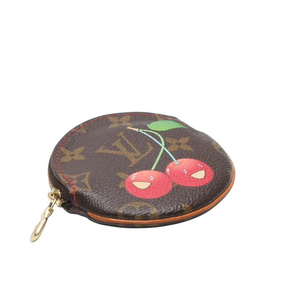 LOUIS VUITTON ルイヴィトン ポルトモネ ロン コインケース M95043 モノグラム チェリー 村上隆 ゴールド金具 美品 中古 4a001502