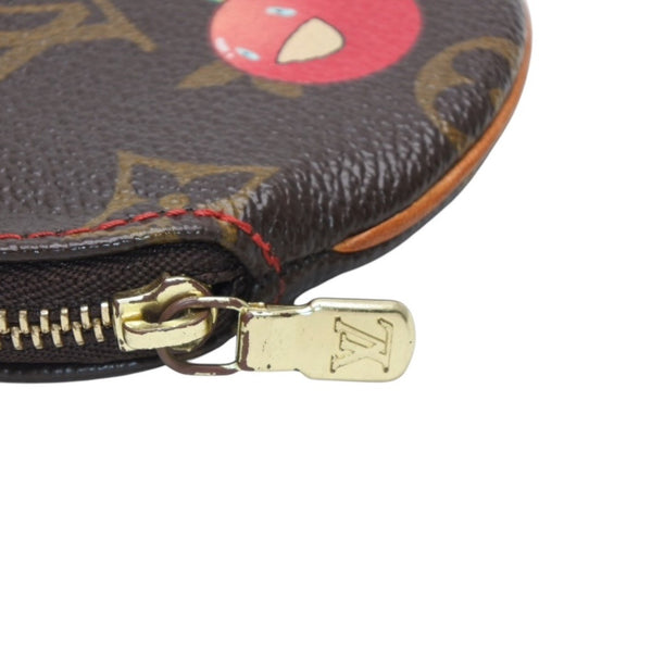 LOUIS VUITTON ルイヴィトン ポルトモネ ロン コインケース M95043 モノグラム チェリー 村上隆 ゴールド金具 美品 中古 4a001502