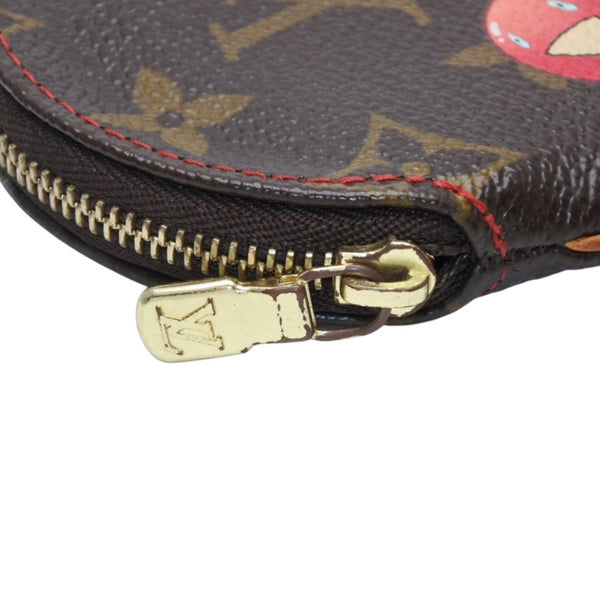 LOUIS VUITTON ルイヴィトン ポルトモネ ロン コインケース M95043 モノグラム チェリー 村上隆 ゴールド金具 美品 中古 4a001502