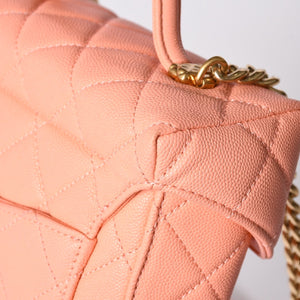 極美品 CHANEL シャネル ヴァニティ チェーンショルダーバッグ 2WAY ランダム番台 ココマーク キャビアスキン ピンク 中古 4a002030