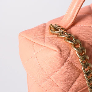 極美品 CHANEL シャネル ヴァニティ チェーンショルダーバッグ 2WAY ランダム番台 ココマーク キャビアスキン ピンク 中古 4a002030