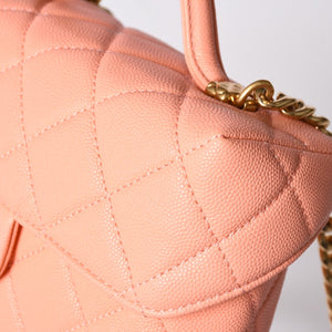 極美品 CHANEL シャネル ヴァニティ チェーンショルダーバッグ 2WAY ランダム番台 ココマーク キャビアスキン ピンク 中古 4a002030