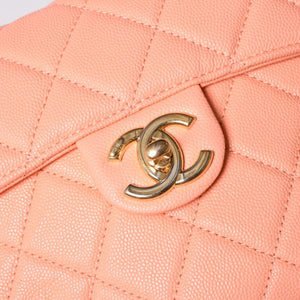 極美品 CHANEL シャネル ヴァニティ チェーンショルダーバッグ 2WAY ランダム番台 ココマーク キャビアスキン ピンク 中古 4a002030