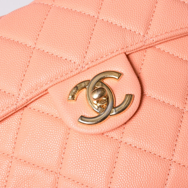 極美品 CHANEL シャネル ヴァニティ チェーンショルダーバッグ 2WAY ランダム番台 ココマーク キャビアスキン ピンク 中古 4a002030