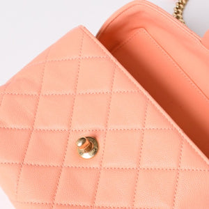 極美品 CHANEL シャネル ヴァニティ チェーンショルダーバッグ 2WAY ランダム番台 ココマーク キャビアスキン ピンク 中古 4a002030
