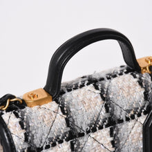 画像をギャラリービューアに読み込む, 新品同様 CHANEL シャネル スモール トップハンドル フラップバッグ AS3652 ランダム番台 ココマーク ツイード レザー マルチカラー 中古 4a001986