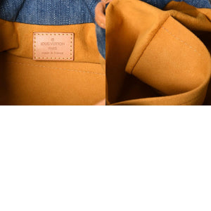 Very Good Condition LOUIS VUITTON Pretty Handbag M95020 Monogram Denim Leather Blue Gold Hardware Good Condition Used 4b001444
