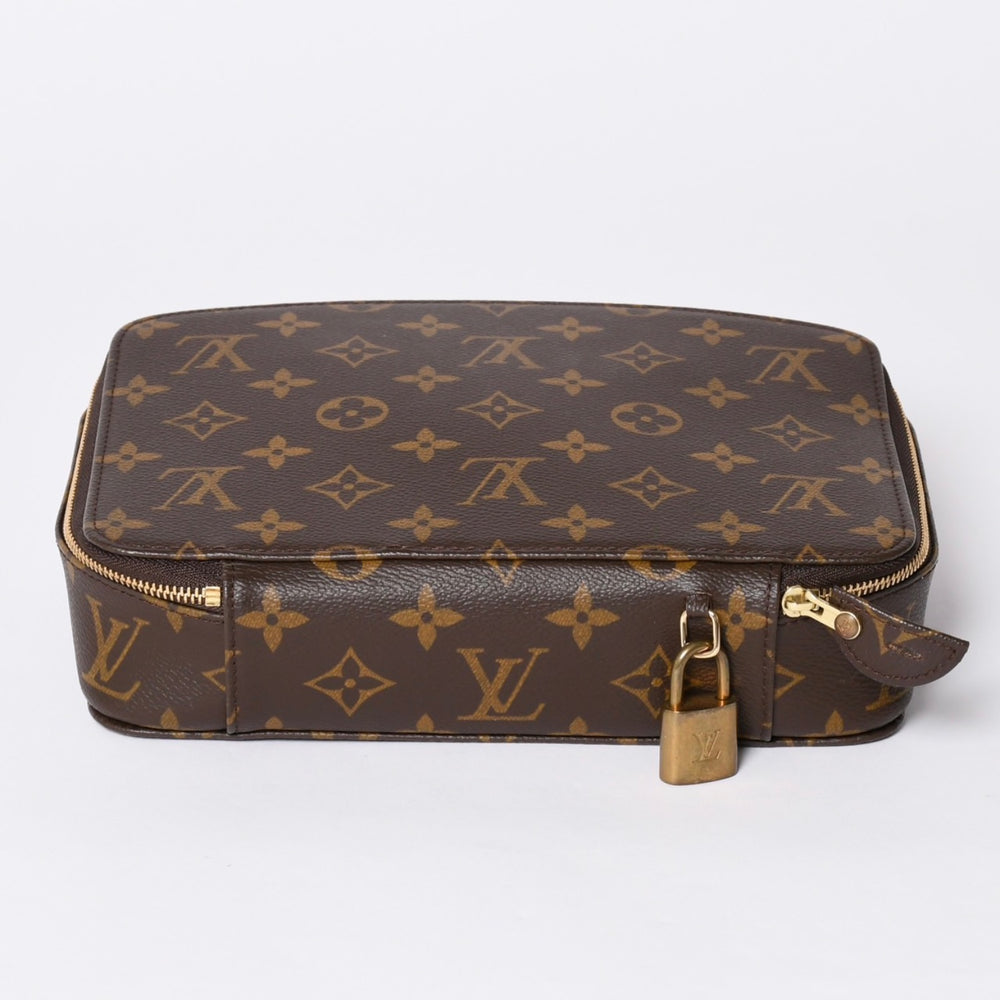 極美品 LOUISVUITTON ルイヴィトン モノグラム ポッシュ モンテカルロ アクセサリーケース M47350 ブラウン 中古 4a001586