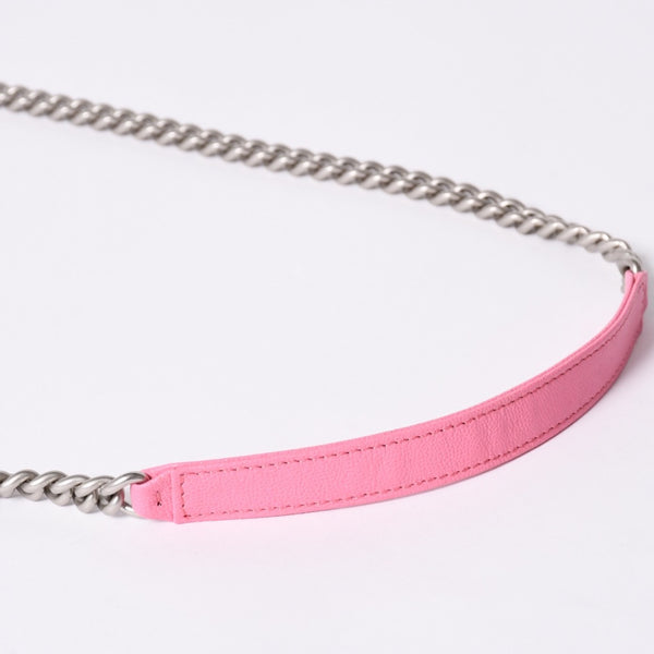 Like new CHANEL Boy Chanel Chain Wallet AP1117 Random Number Coco Mark Caviar Skin Pink Used 4a001448