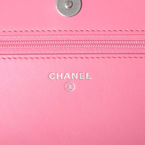 Like new CHANEL Boy Chanel Chain Wallet AP1117 Random Number Coco Mark Caviar Skin Pink Used 4a001448