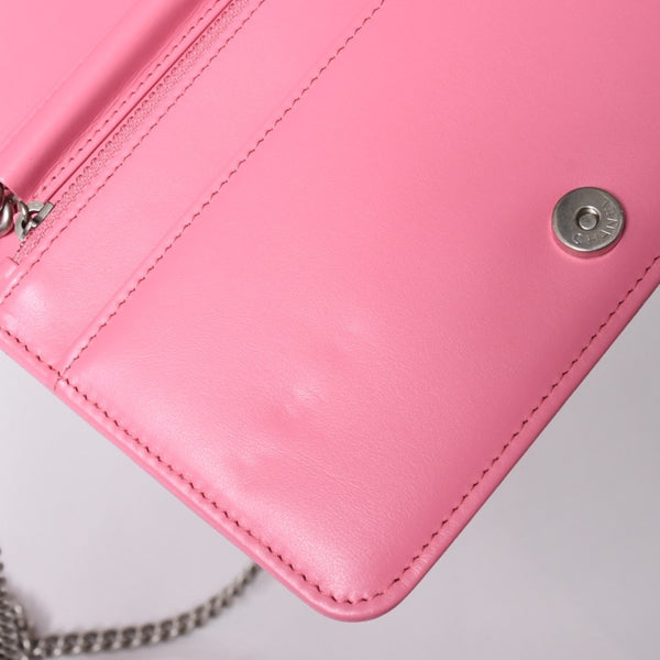 Like new CHANEL Boy Chanel Chain Wallet AP1117 Random Number Coco Mark Caviar Skin Pink Used 4a001448