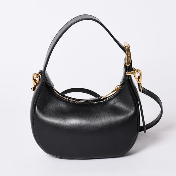 Very good condition MIUMIU shoulder bag handbag hobo 2way 5BP084 leather black gold hardware used 4a001465