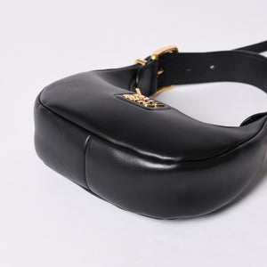 Very good condition MIUMIU shoulder bag handbag hobo 2way 5BP084 leather black gold hardware used 4a001465