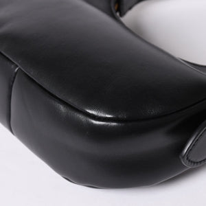 Very good condition MIUMIU shoulder bag handbag hobo 2way 5BP084 leather black gold hardware used 4a001465