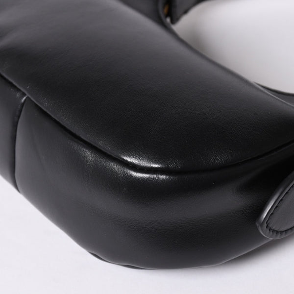 Very good condition MIUMIU shoulder bag handbag hobo 2way 5BP084 leather black gold hardware used 4a001465