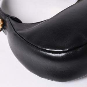Very good condition MIUMIU shoulder bag handbag hobo 2way 5BP084 leather black gold hardware used 4a001465