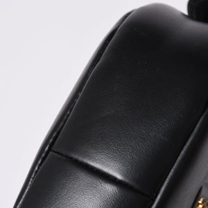 Very good condition MIUMIU shoulder bag handbag hobo 2way 5BP084 leather black gold hardware used 4a001465