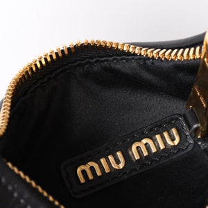 Very good condition MIUMIU shoulder bag handbag hobo 2way 5BP084 leather black gold hardware used 4a001465