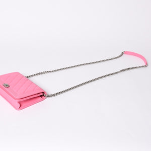 Like new CHANEL Boy Chanel Chain Wallet AP1117 Random Number Coco Mark Caviar Skin Pink Used 4a001448