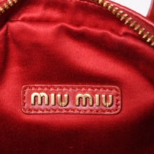 画像をギャラリービューアに読み込む, 新品同様 MIUMIU ミュウミュウ トップ ハンドル 2WAYバッグ ハンドバッグ レザー レッド ゴールド金具 中古 4a001464